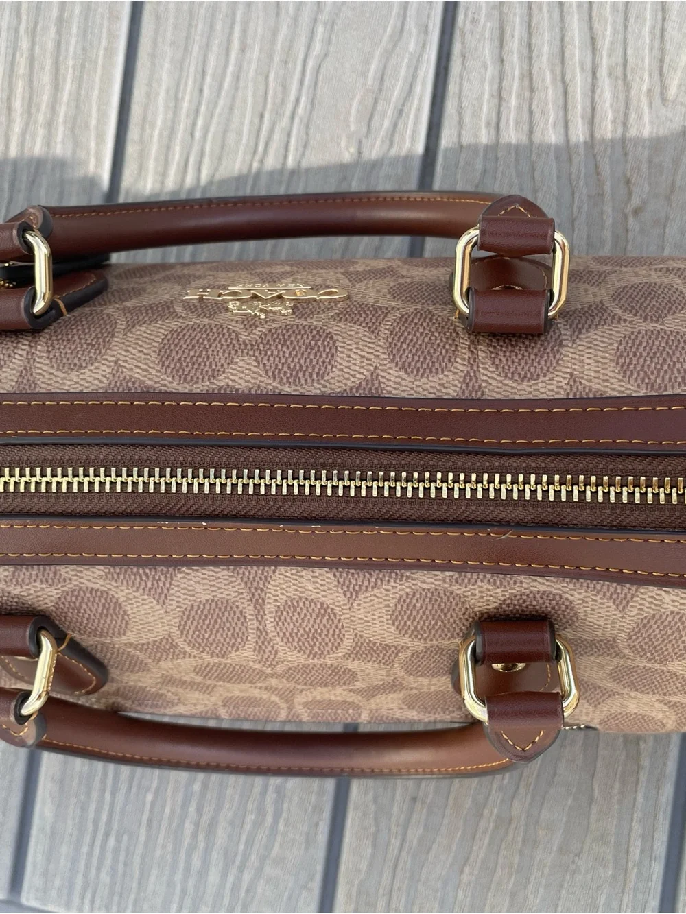 Coach Medium Rowen in Brown Signature Canvas